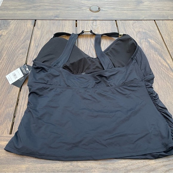 Ralph Lauren Black Halter Tankini Top 20 W Macys - Picture 7 of 10